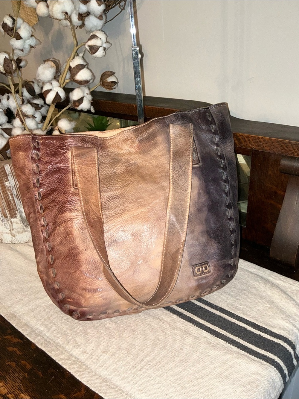 NWOT Bed Stu Leather Stevie Tote Shoulder Bag Starry Night Retail $265 - Picture 3 of 13